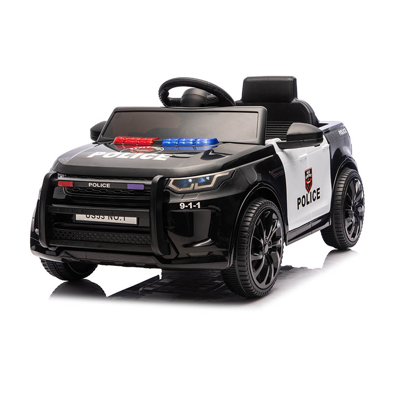 Voiture de police pour enfants, 12 V, 2 roues motrices, 2 places, avec lecteur MP3