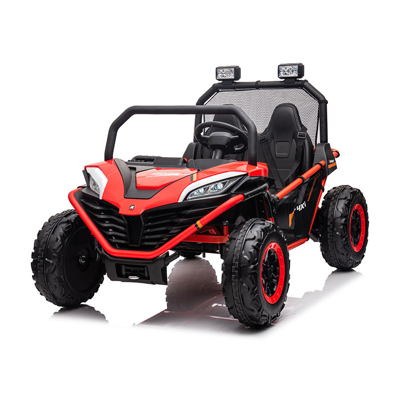 UTV électrique pour enfants 12 V 4 roues motrices avec télécommande, musique et lumières