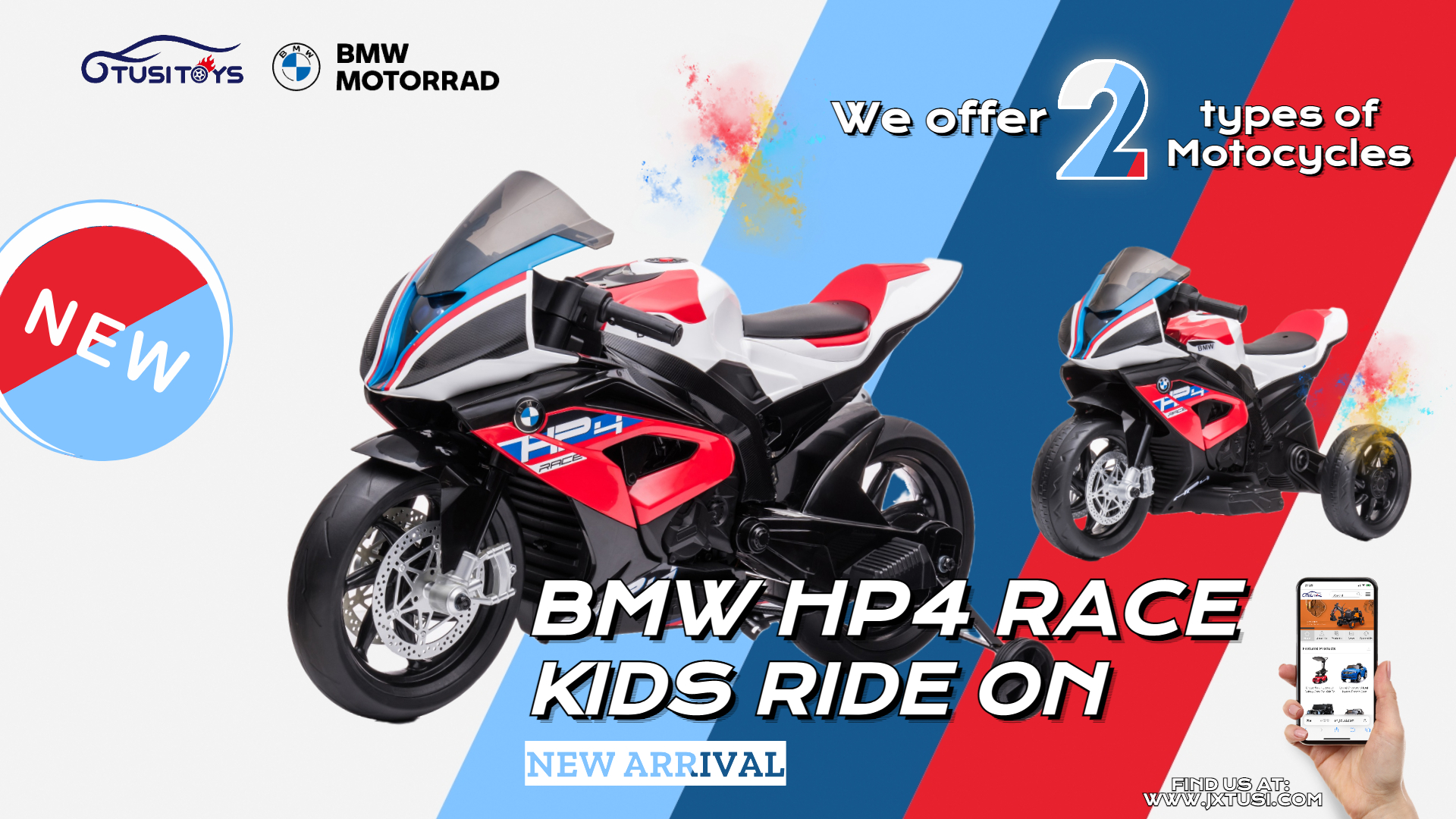 Bienvenue à la nouvelle arrivée de nos enfants BMW HP4 Race à partir du printemps de cette année