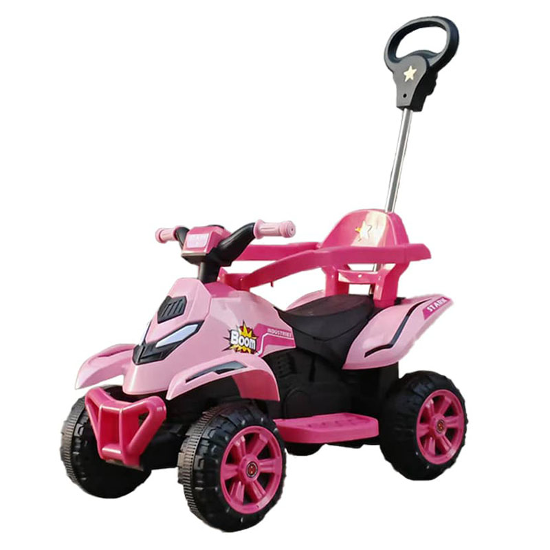 VTT électrique pour enfants 6 V avec poignée de poussée, lumières et musique